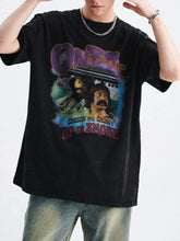 Men's Graphic Round Neck Short Sleeve T-Shirt Wash Black / M