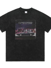 Men's Graphic Round Neck Short Sleeve T-Shirt Wash Black / M