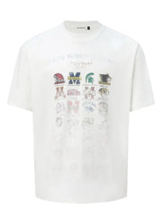 Men's Graphic Round Neck Short Sleeve T-Shirt White / S