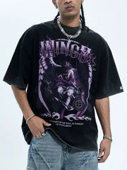 Men's Graphic Short Sleeve Oversized T-Shirt Anti-black / M