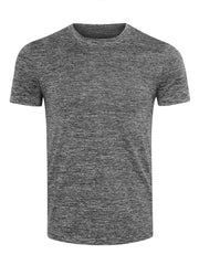 Men's Heathered Casual Round Neck T-Shirt