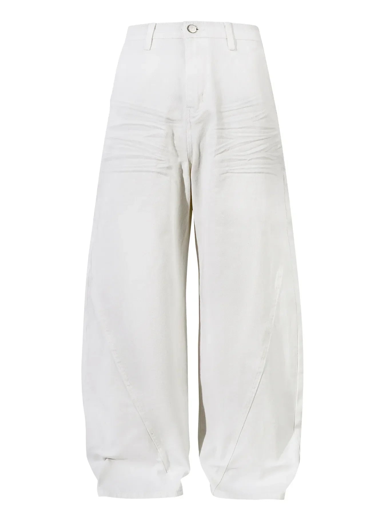 Men's High-Waist Wide Leg Balloon Jeans White / S
