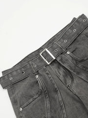 Men's High-Waist Wide Leg Jeans Black / S