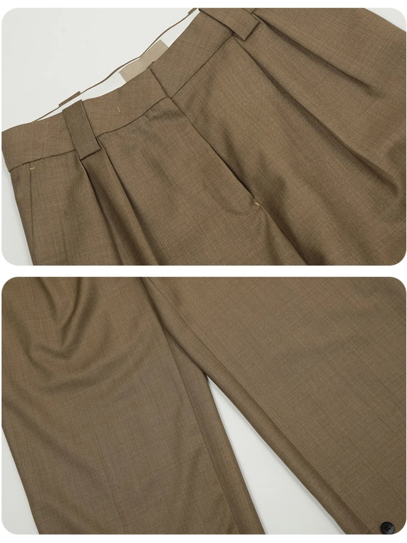 Men's High-Waisted Wide Leg Pleated Trousers