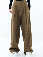 Men's High-Waisted Wide Leg Pleated Trousers