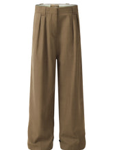 Men's High-Waisted Wide Leg Pleated Trousers Khaki / S