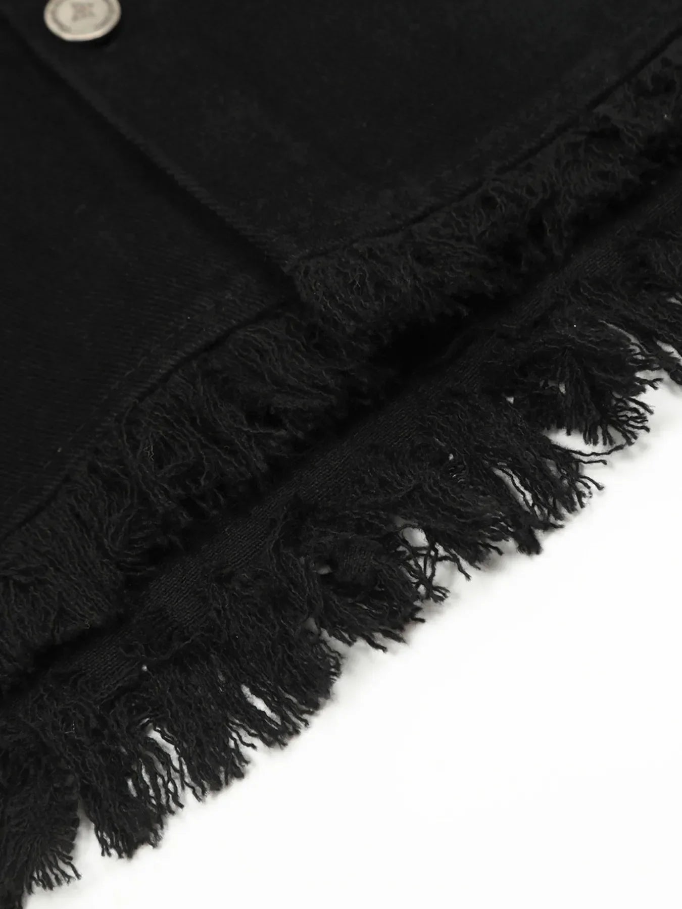 Men's Letter Back Raw Hem Button Up Shirt