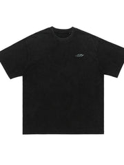 Men's Letter Back Round Neck Short Sleeve T-Shirt