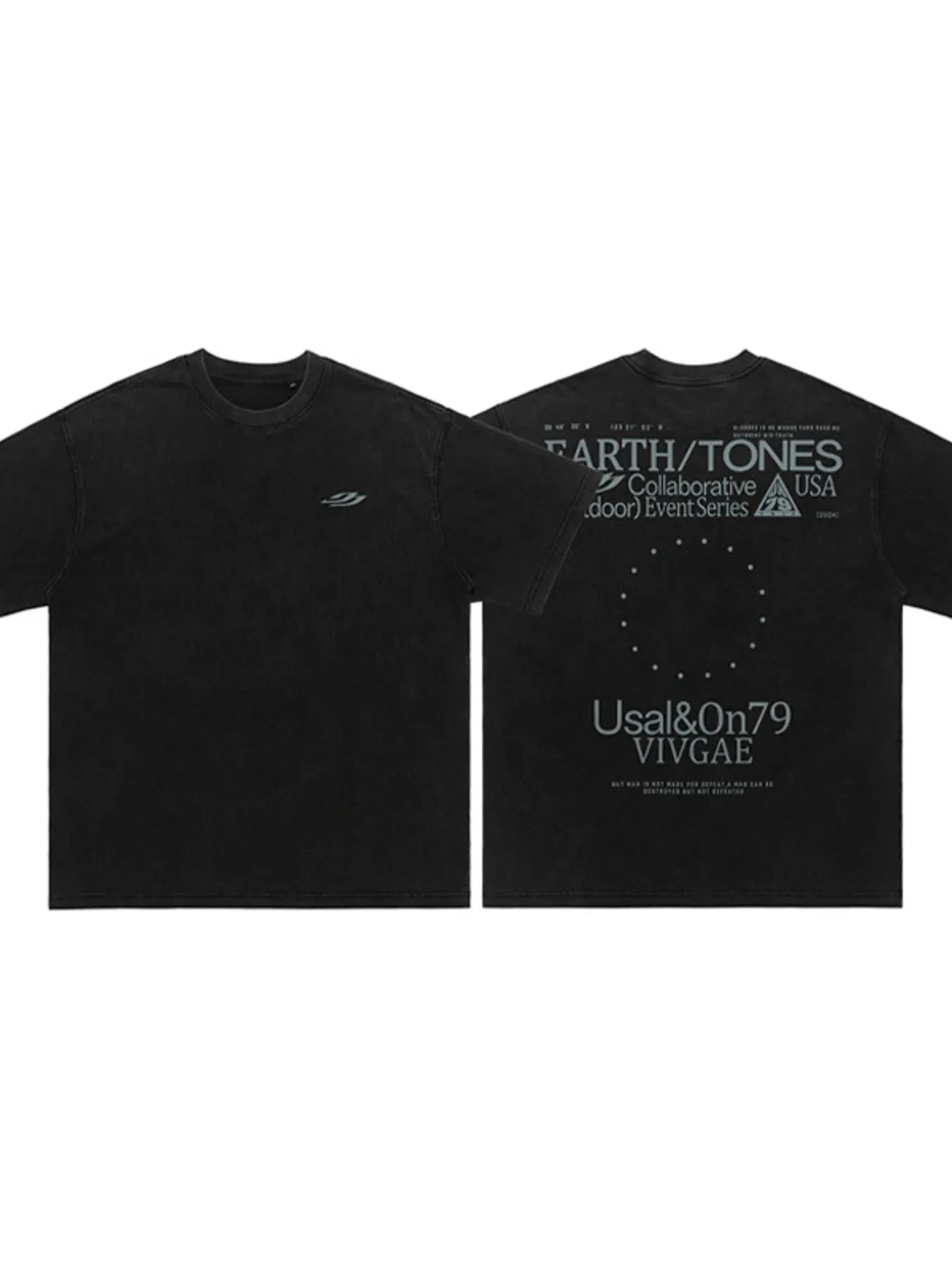 Men's Letter Back Round Neck Short Sleeve T-Shirt