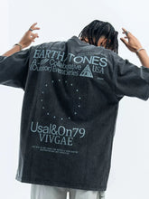 Men's Letter Back Round Neck Short Sleeve T-Shirt Dark Gray / S