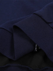 Men's Letter Contrast Long Sleeve Polo Sweatshirt