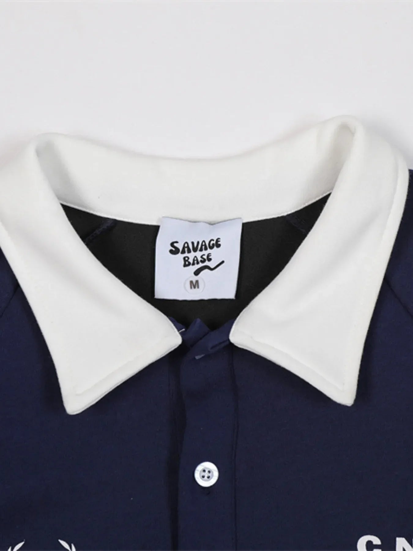 Men's Letter Contrast Long Sleeve Polo Sweatshirt