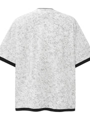 Men's Letter Graphic Round Neck Short Sleeve Contrast Trim T-Shirt