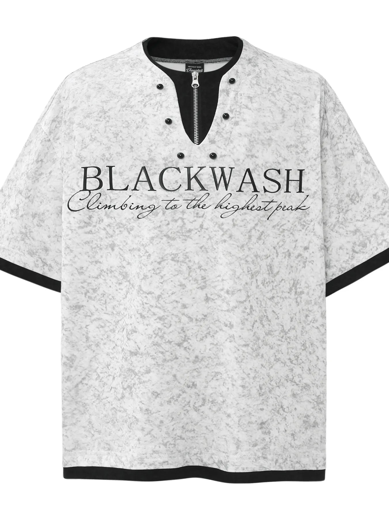 Men's Letter Graphic Round Neck Short Sleeve Contrast Trim T-Shirt White / M