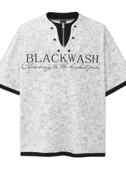 Men's Letter Graphic Round Neck Short Sleeve Contrast Trim T-Shirt White / M