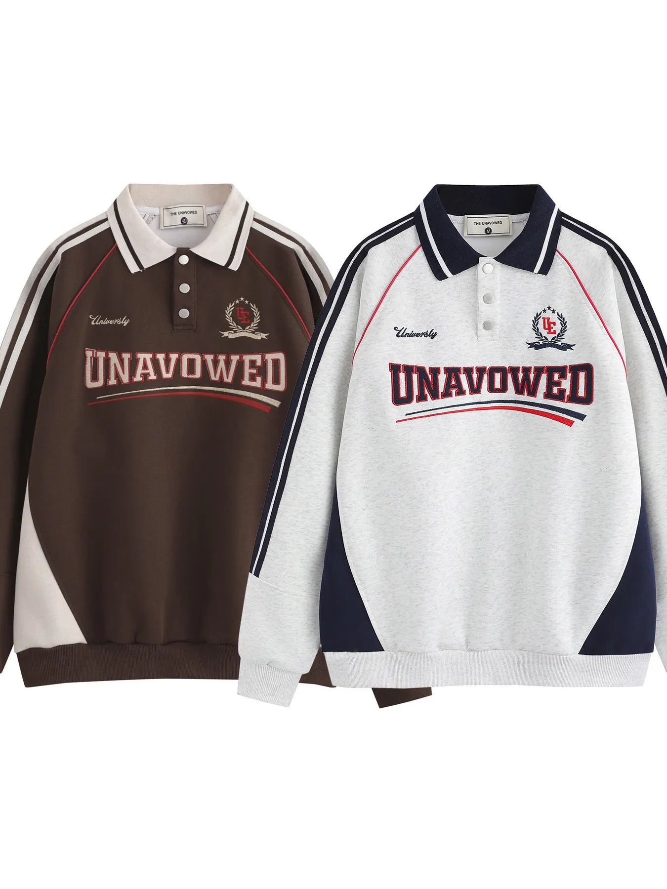 Men's Letter Graphic Striped Polo Collar Sweatshirt