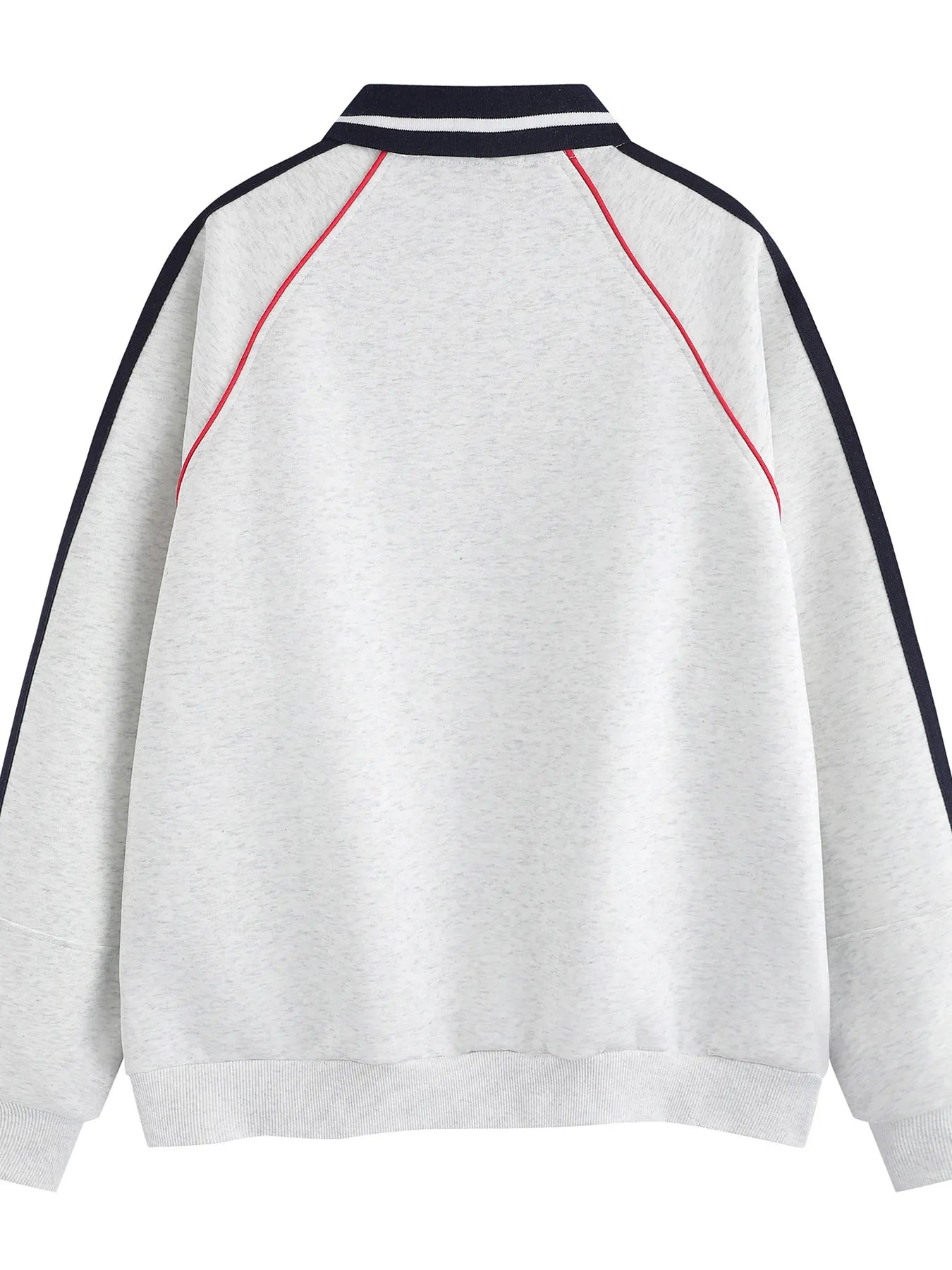 Men's Letter Graphic Striped Polo Collar Sweatshirt