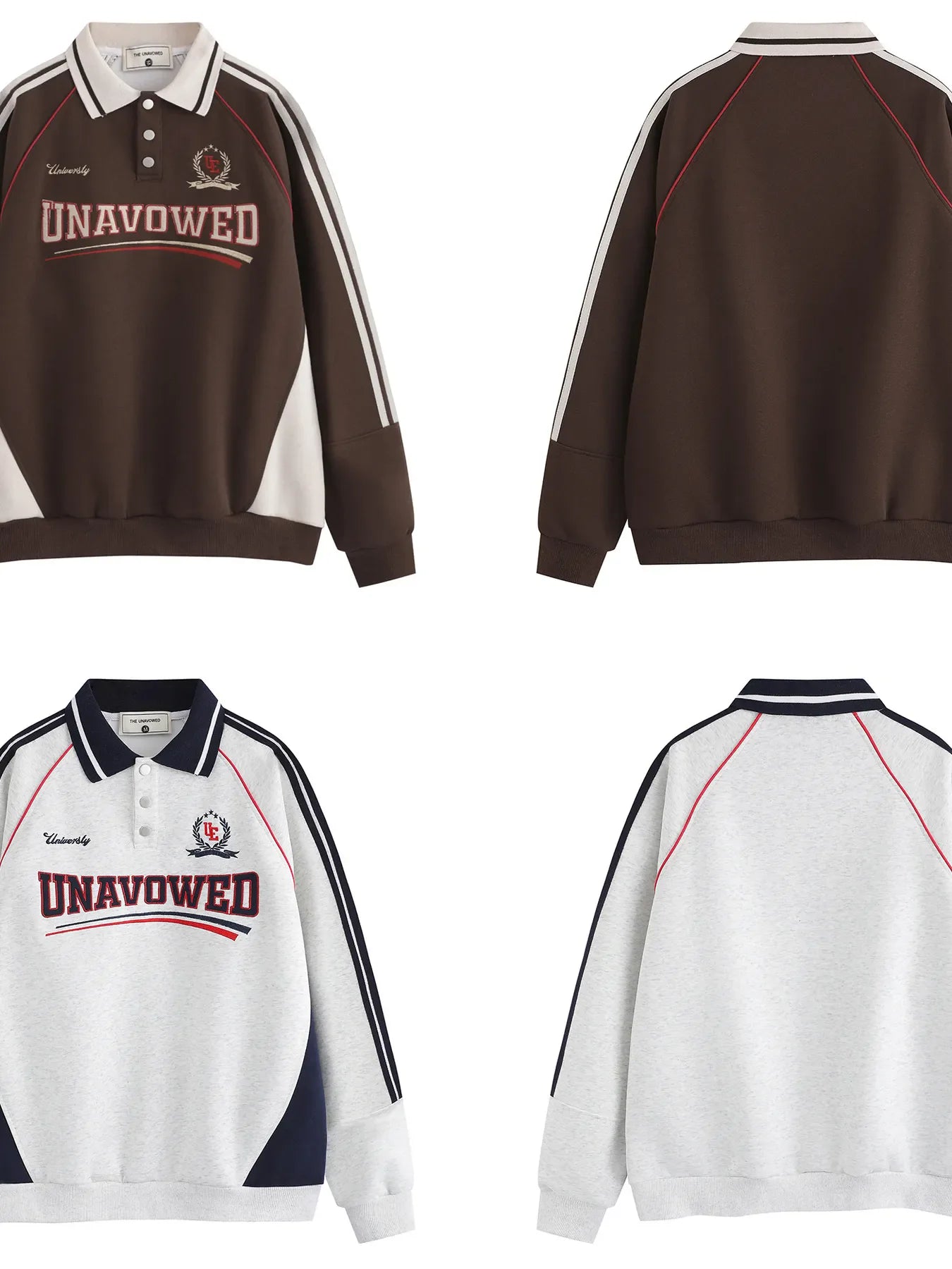 Men's Letter Graphic Striped Polo Collar Sweatshirt