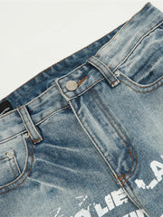 Men's Letter Loose Fit Jeans