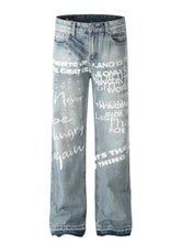 Men's Letter Loose Fit Jeans Medium / S