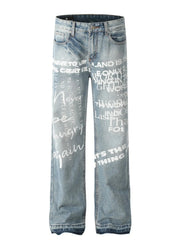 Men's Letter Loose Fit Jeans Medium / S
