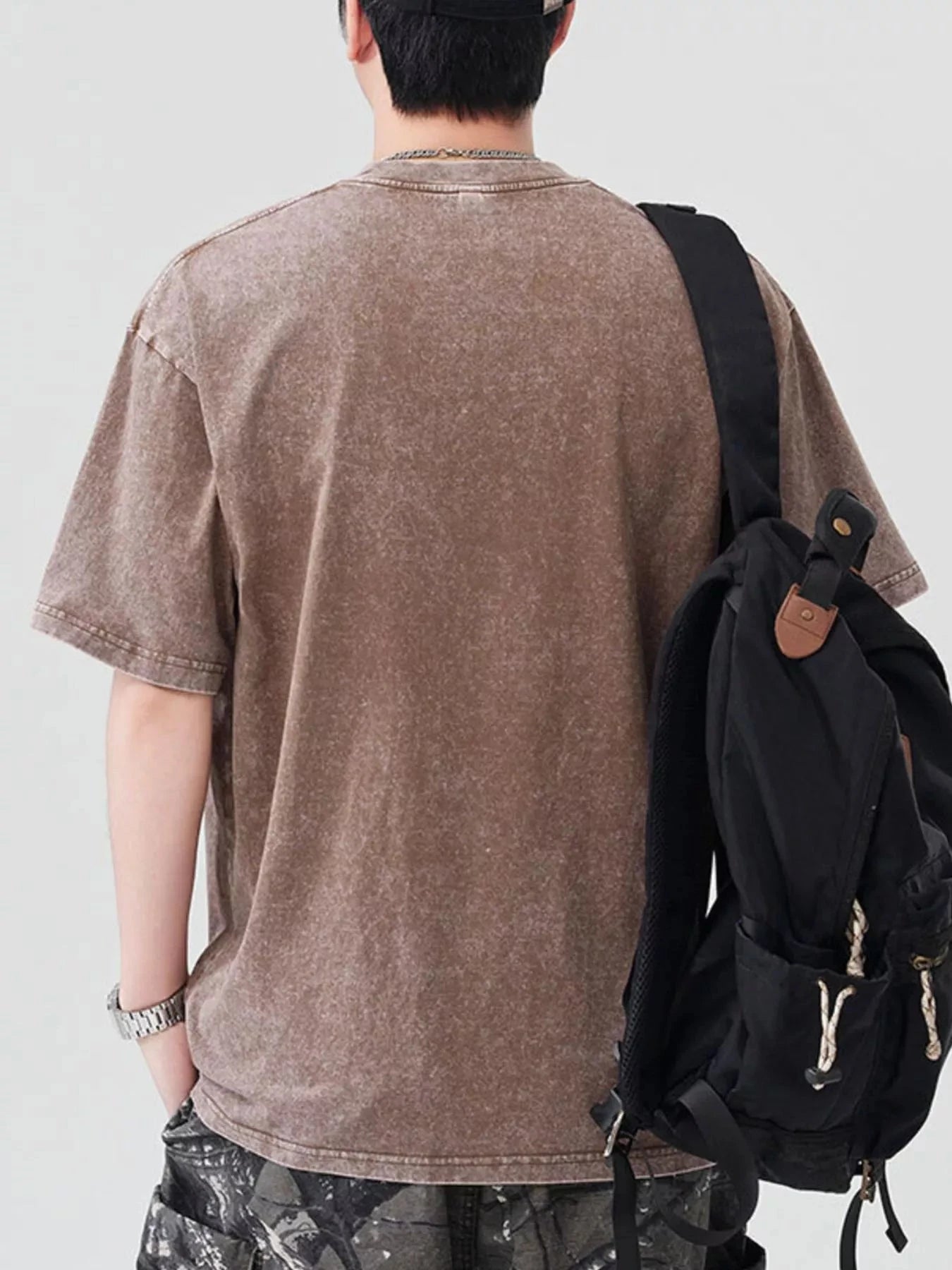 Men's Letter Round Neck Half Sleeve T-Shirt