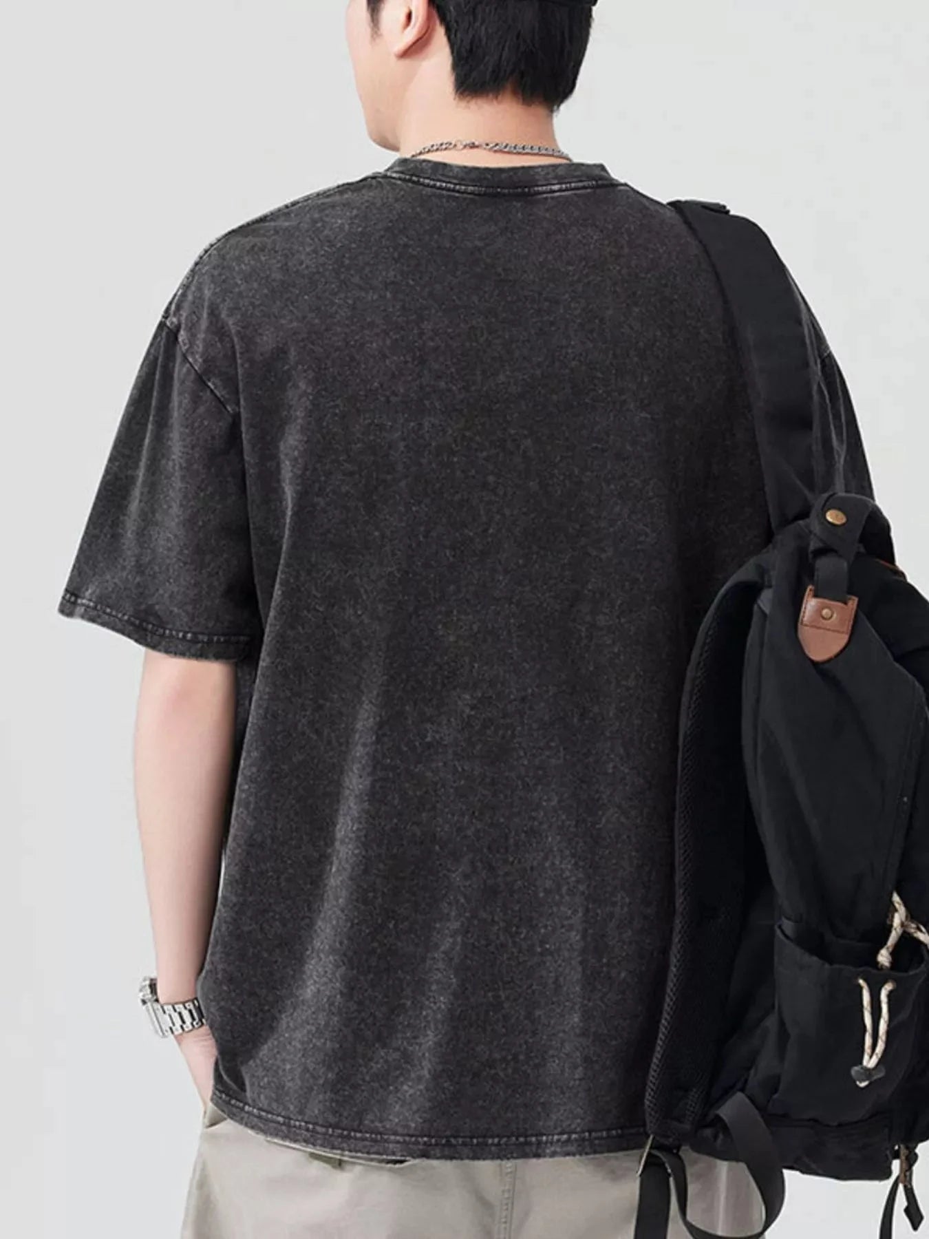 Men's Letter Round Neck Half Sleeve T-Shirt