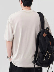 Men's Letter Round Neck Half Sleeve T-Shirt