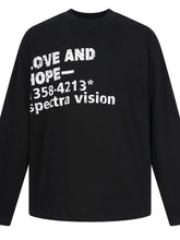 Men's Letter Round Neck Long Sleeve T-Shirt Black / M