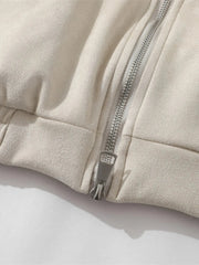 Men's Letter Zip Up Long Sleeve Hoodie