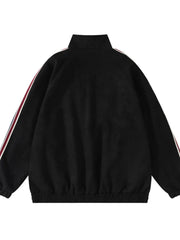 Men's Letter Zip Up Long Sleeve Hoodie