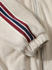 Men's Letter Zip Up Long Sleeve Hoodie
