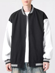 Men's Lightweight Color Block Zip Up Jacket Black / S