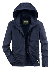 Men's Lightweight Hooded Outdoor Windproof Jacket Dark Blue / M