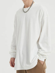 Men's Long Sleeve Oversized T-Shirt White / S