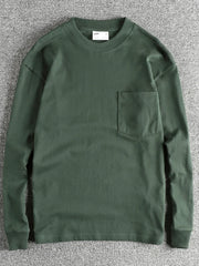 Men's Long Sleeve Pocket T-Shirt Dark Green / S