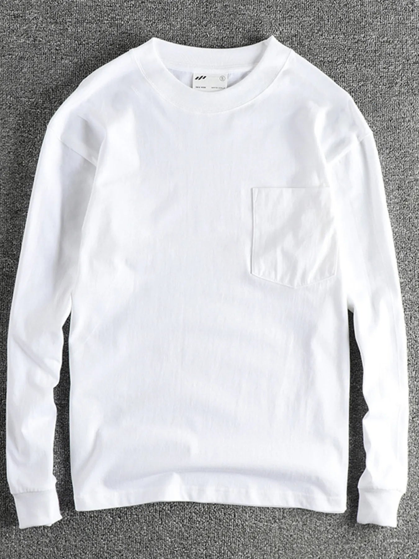 Men's Long Sleeve Pocket T-Shirt White / S