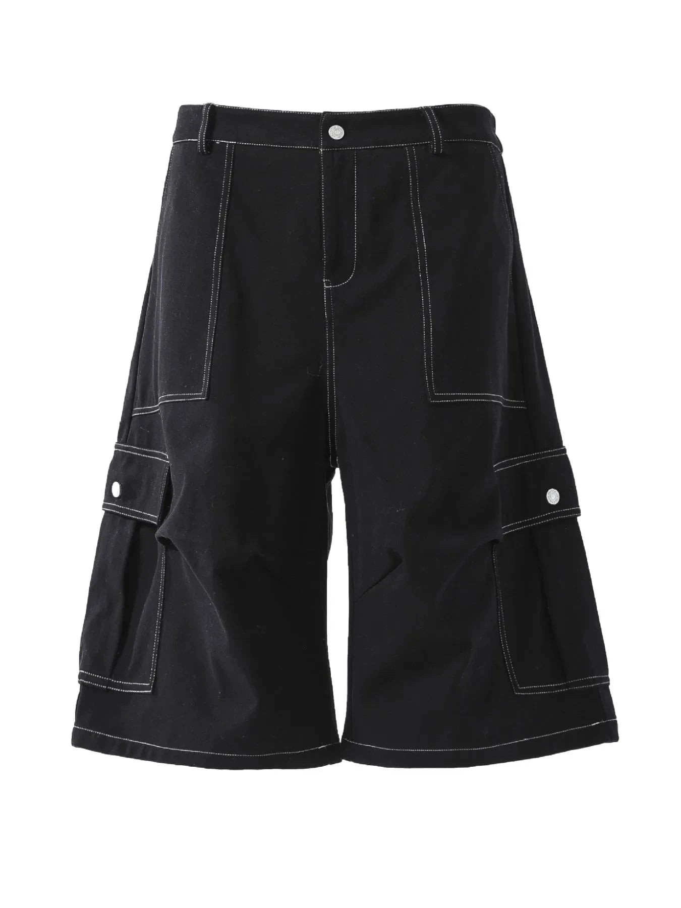 Men's Loose Fit Cargo Denim Shorts Black / S