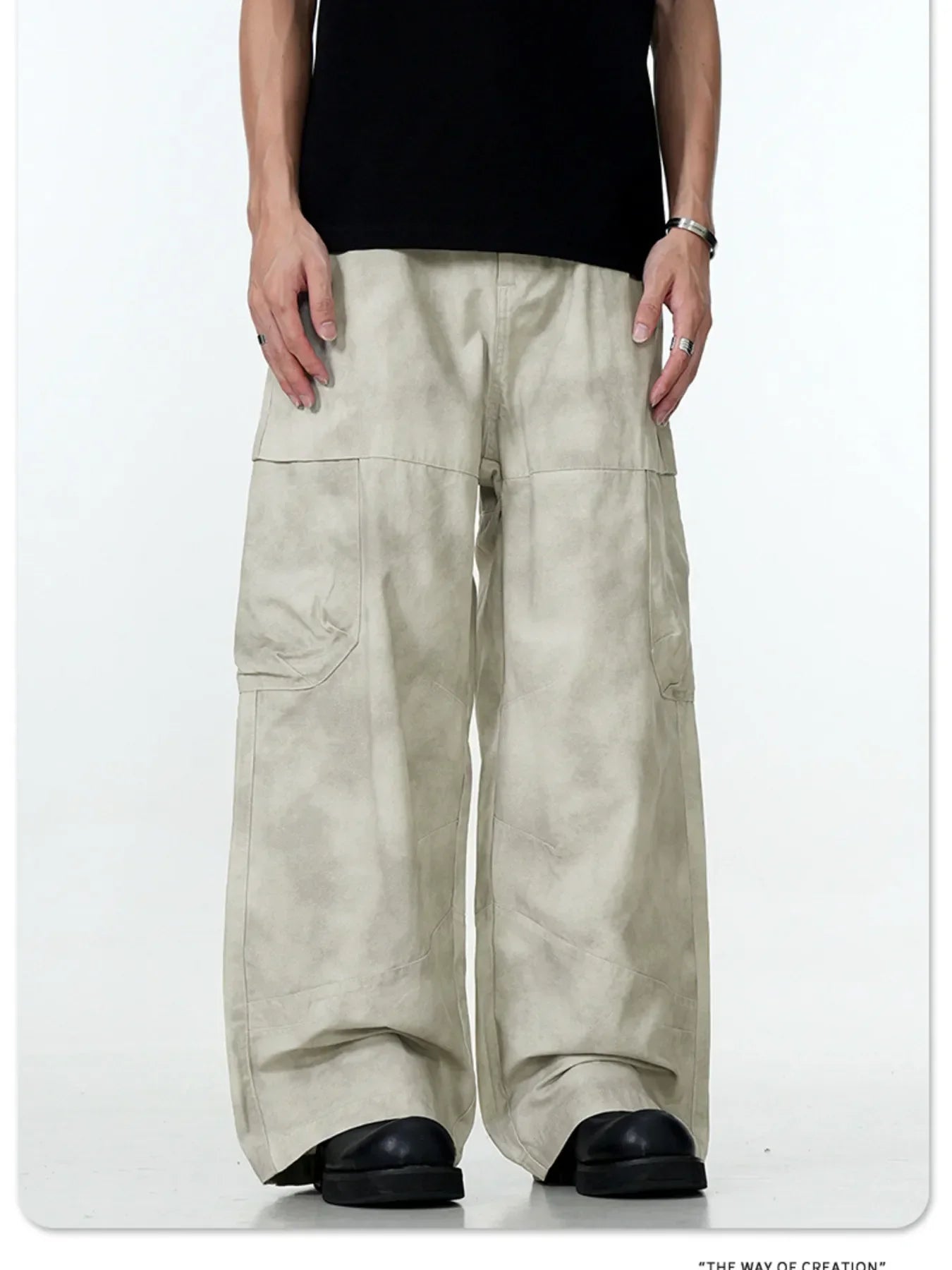 Men's Loose Fit Cargo Pants Beige / S