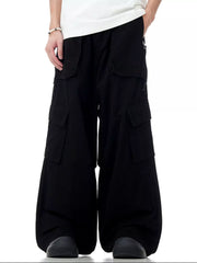 Men's Loose Fit Cargo Pants Black / S