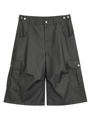 Men's Loose Fit Cargo Shorts Dark Gray / S