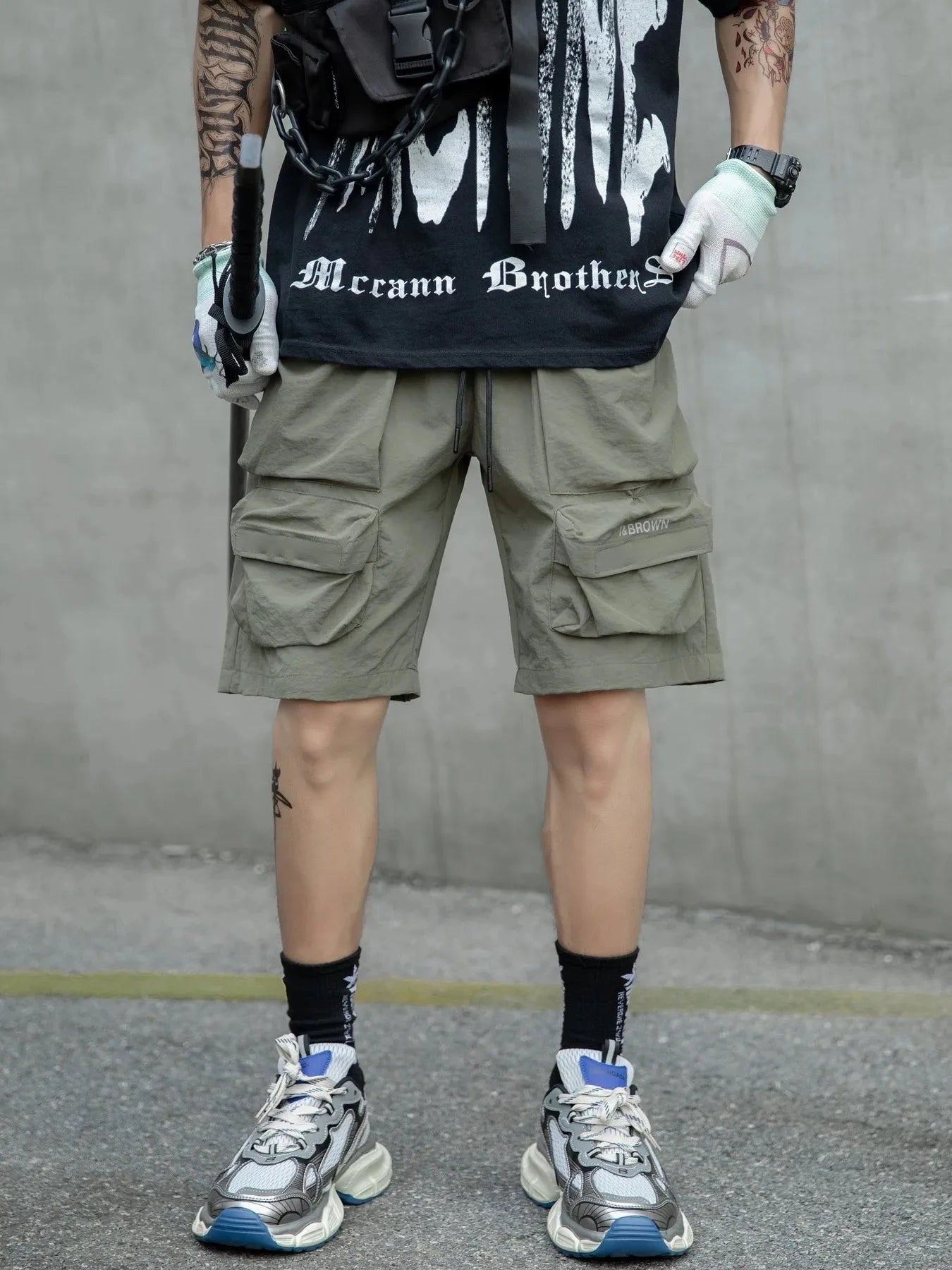 Men's Loose Fit Cargo Shorts Green / M