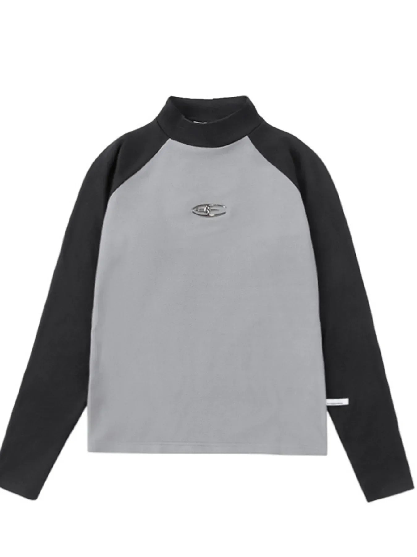 Men's Mock Neck Raglan Sleeve T-Shirt Gray / S
