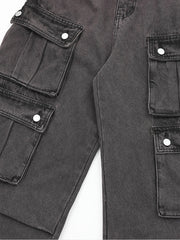 Men's Multi-Pocket Cargo Straight Jeans