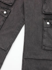 Men's Multi-Pocket Cargo Straight Jeans