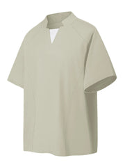 Men's Notched Long Sleeve Top