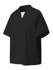 Men's Notched Long Sleeve Top