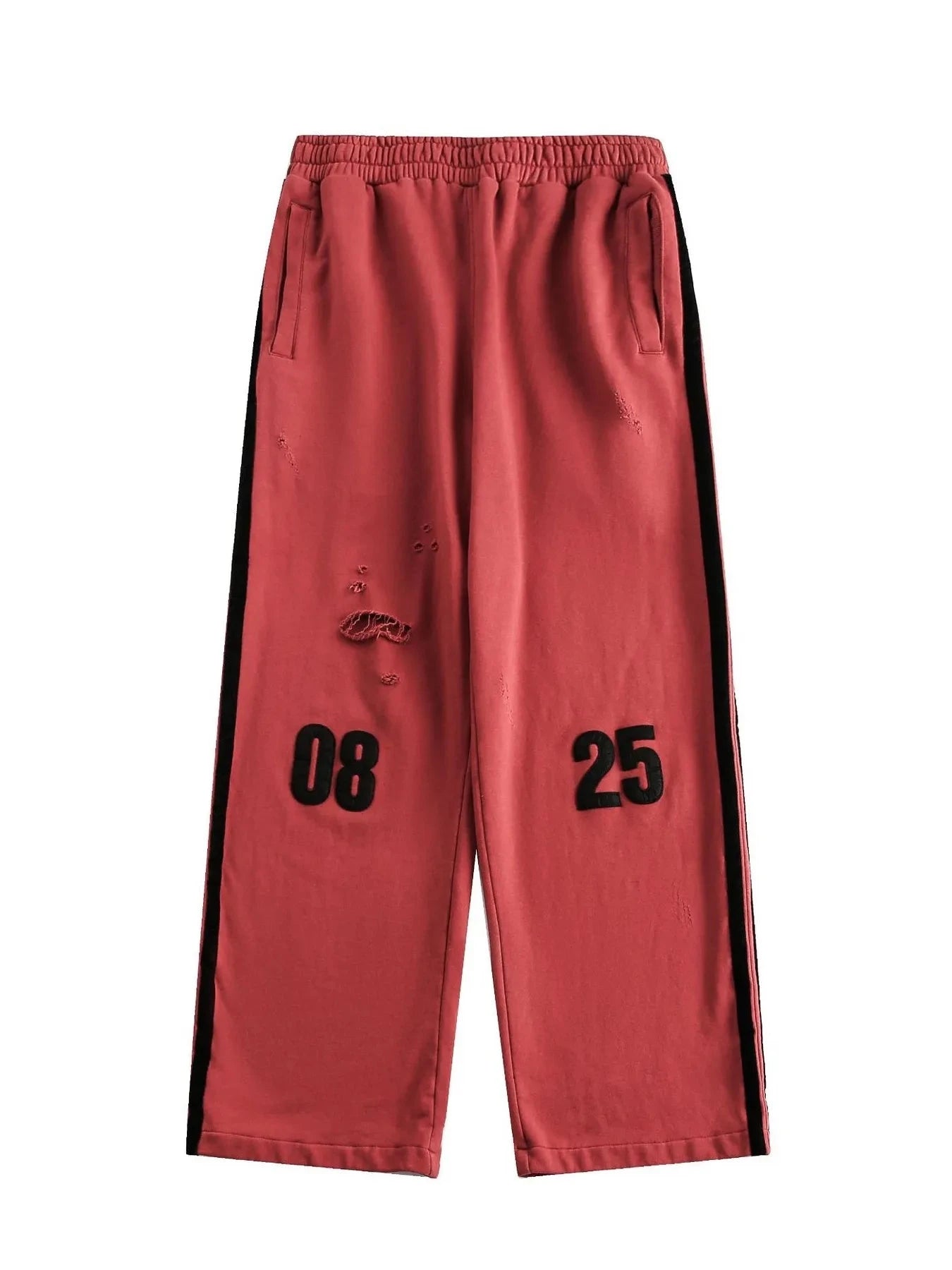 Men's Number Elastic Waist Pants Red / M