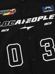 Men's Number Oversized Button-Up Shirt