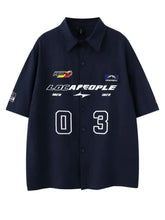 Men's Number Oversized Button-Up Shirt Black / S